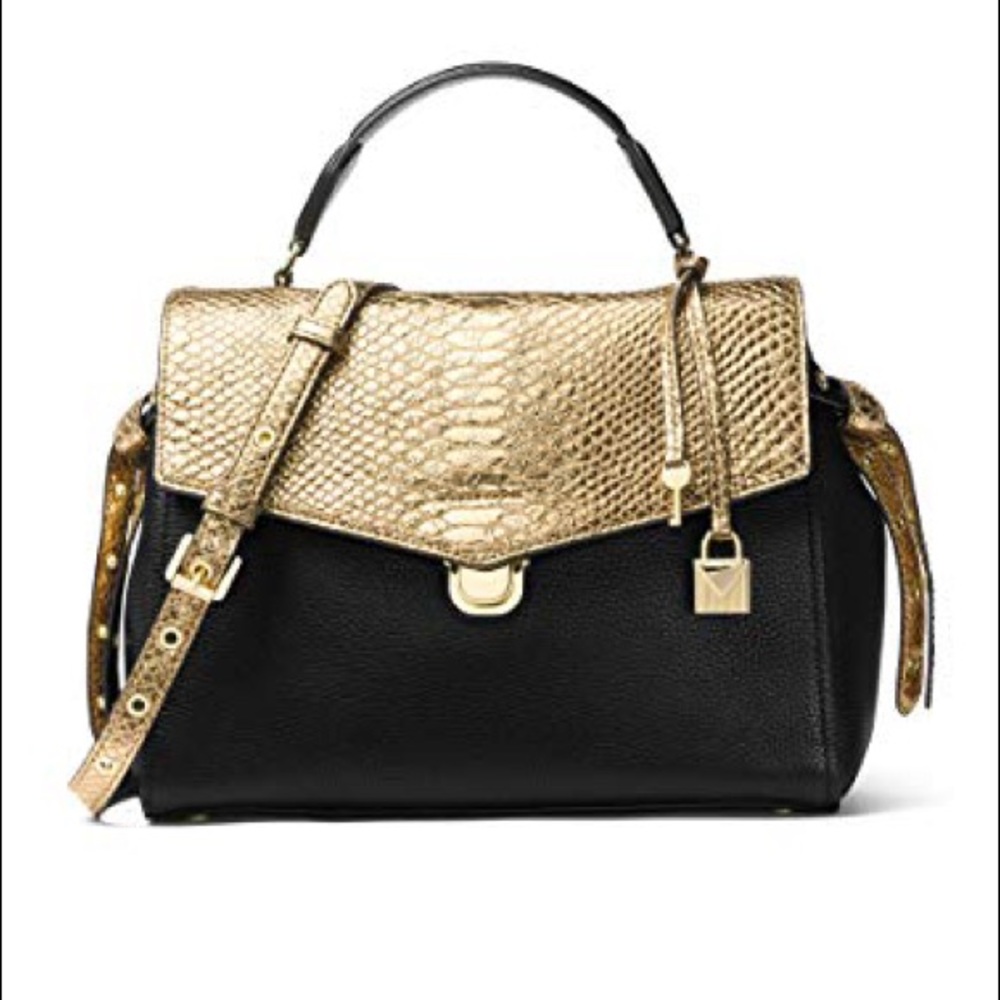 Bristol Metallic Embossed-Leather Satchel